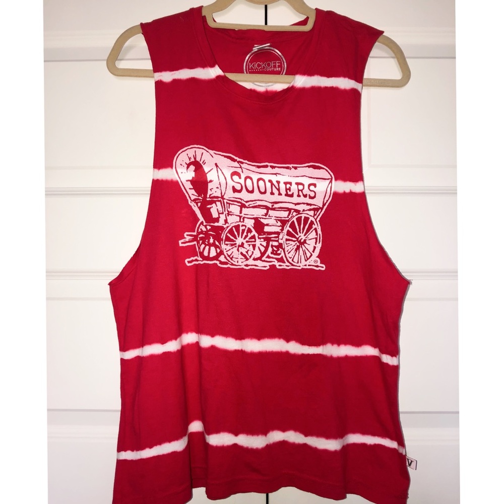 OU Sooners tie-dye sleeveless t-shirt